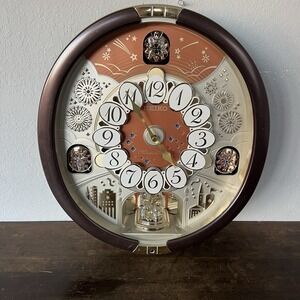 Seiko Melodies In Motion Wall Clock w/Swarovski Crystals QXM574BRH Large READ